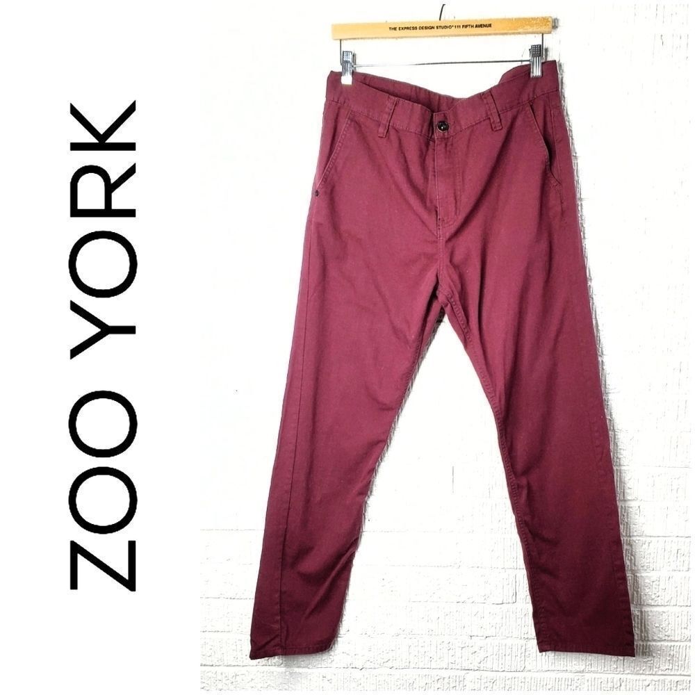 Zoo York burgandy chinos straight 32 30